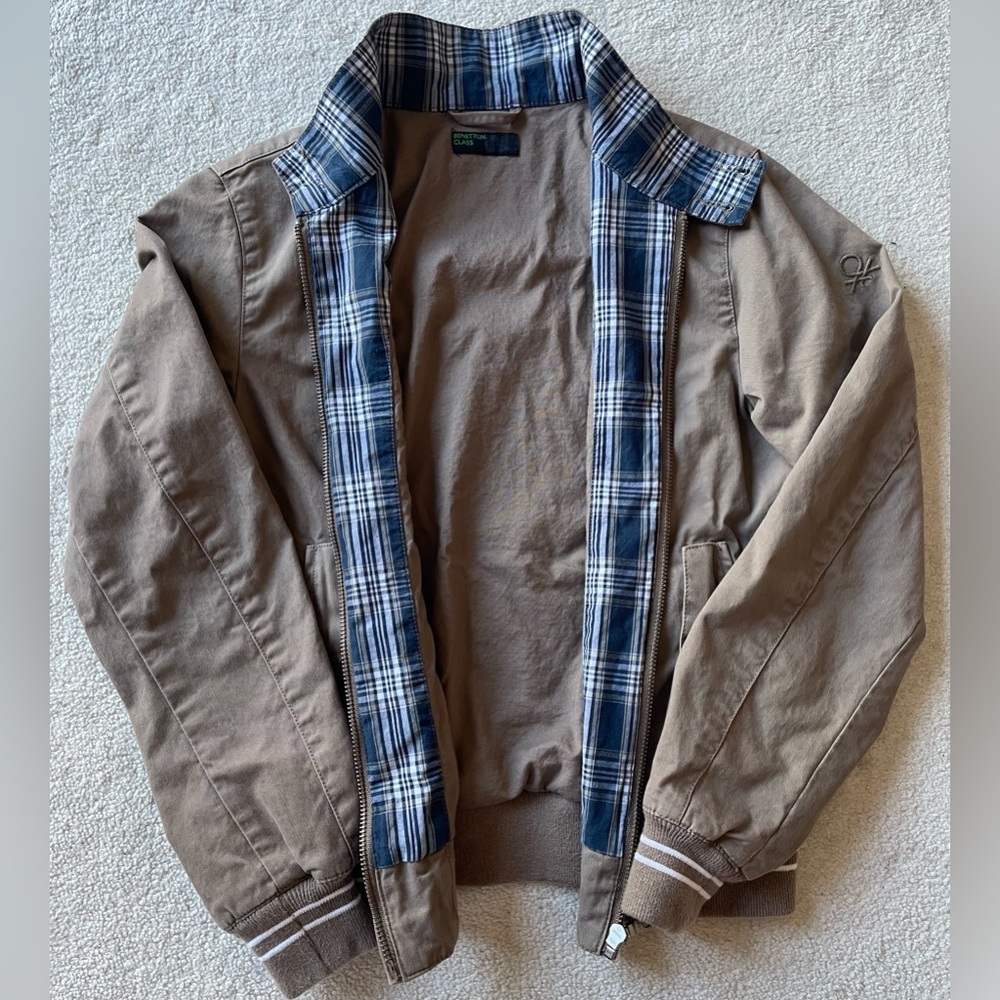 Brown Jacket with Plaid Lining